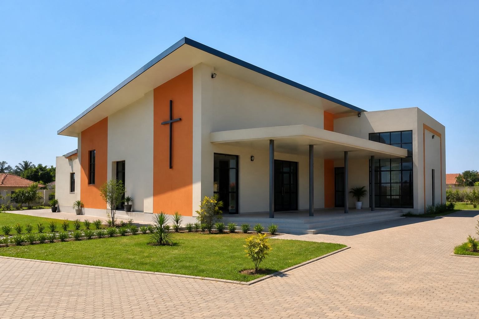 Contemporary community church construction