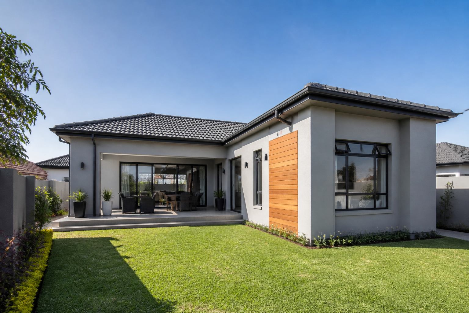 Contemporary house construction in Zimbabwe